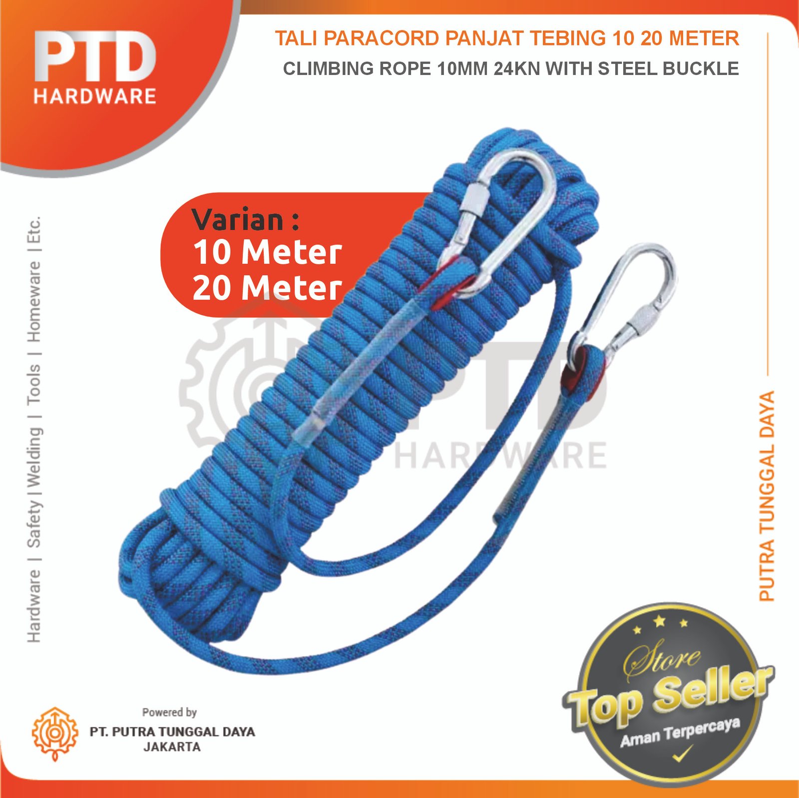 Tali Paracord Panjang 10mm 10 20 Meter Tebing Climbing